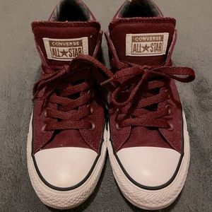 Burgundy/Plaid Converse All Star Low Top Women’s 8
